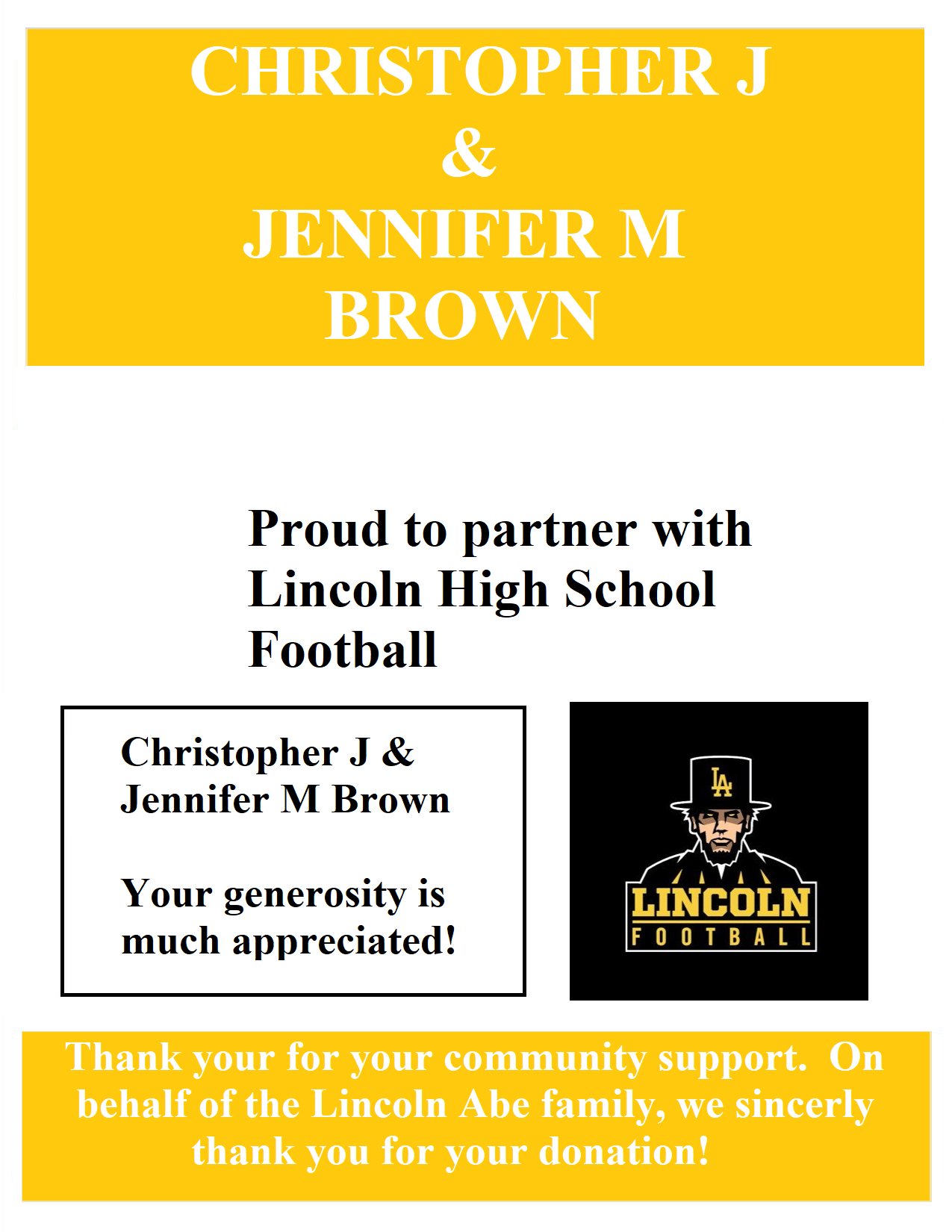 Christopher J & Jennifer M Brown