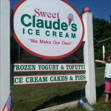 TEE SIGN FRIEND - $100, (72 Available) Tee - Sign Sponsor, four per Tee box. - Sweet Claude's Ice Cream, Three gift cards- two kids, one adult cone - Logo
