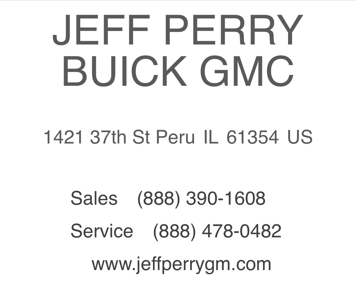 BIRDIE HOLE SPONSOR - Jeff Perry Buick GMC - Logo