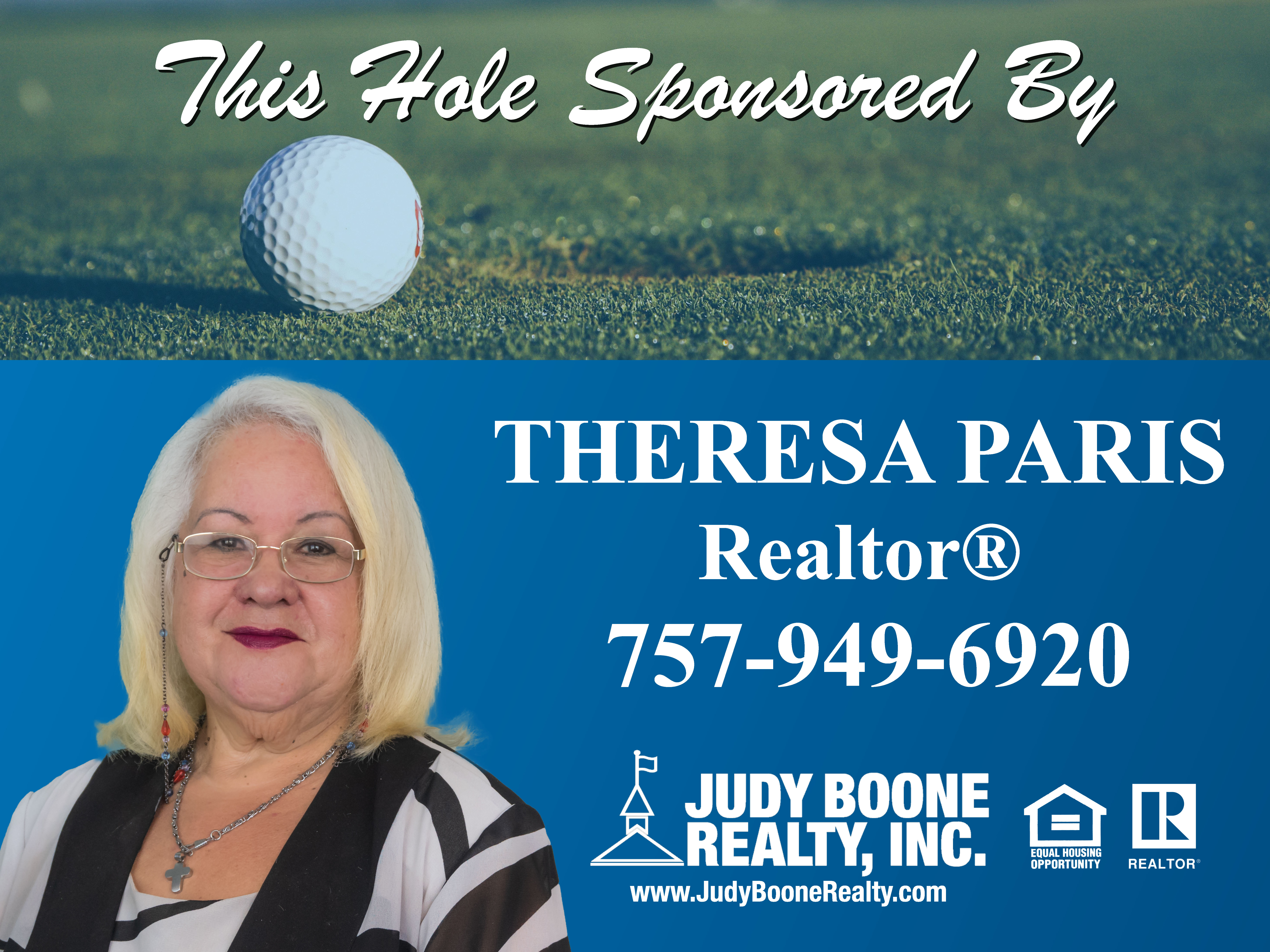 Hole Sponsor - Theresa Paris, Realtor Judy Boone Realty, Inc - Logo
