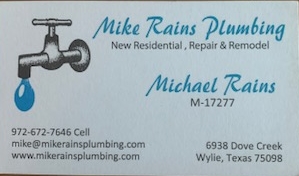 Hole Sponsor - Mike Rains Plumbing  - Logo