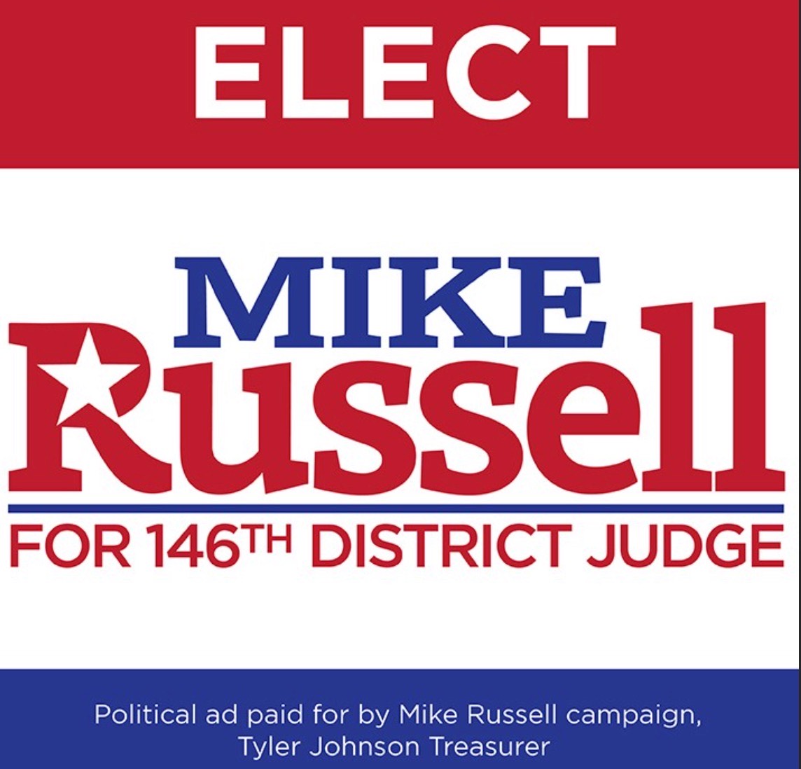 Hole Sponsor - Mike Russell for 146th District Judge - Logo