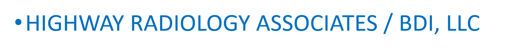 Snack Station Sponsor - Highway Radiology Associates / BDI, LLC - Logo