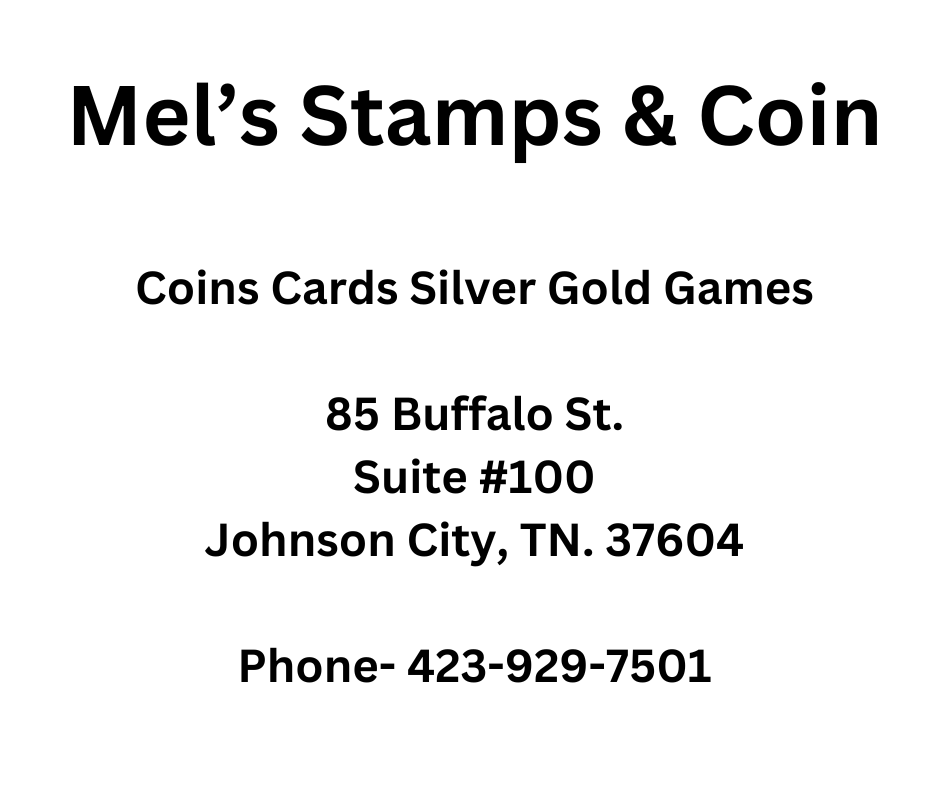 Hole Sign - Mel's Stamps & Coins - Logo