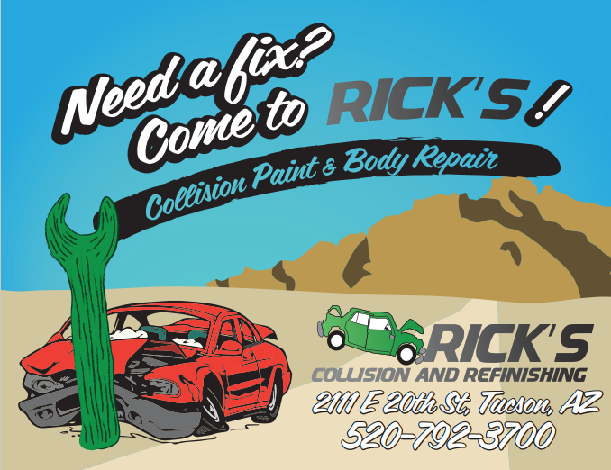Hole sponsor - Rick's Collision and Refinishing - Logo