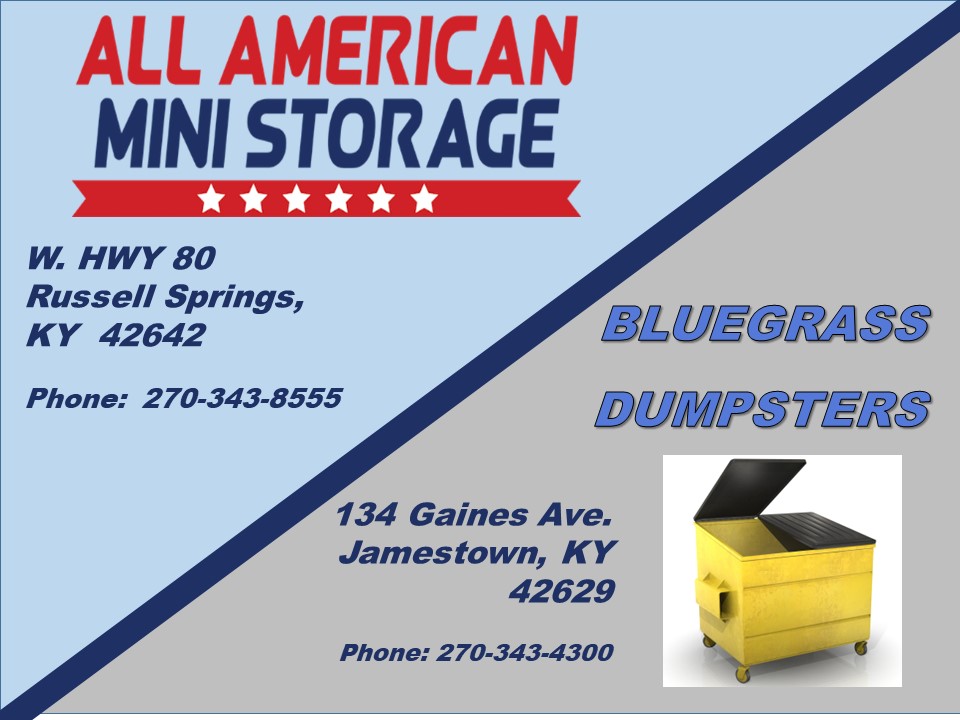 Hole Sponsors - All American Mini-Storage & Bluegrass Dumpsters - Logo