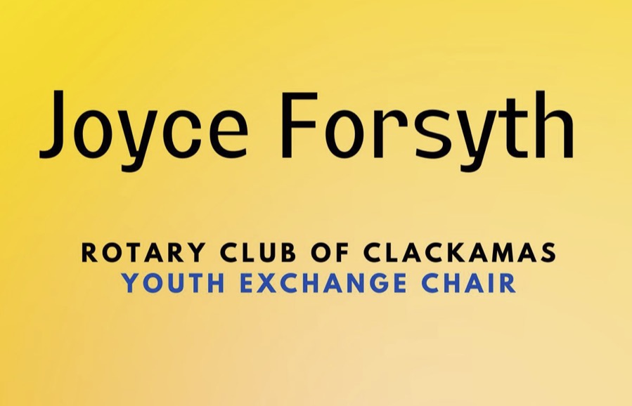Hole Sponsors - Joyce Forsyth Rotary Club of Clackamas Youth Exchange Chair - Logo