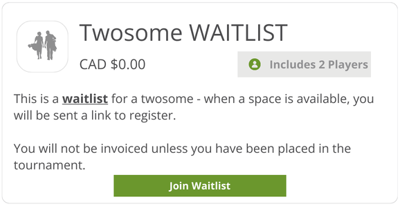 Twosome Waitlist
