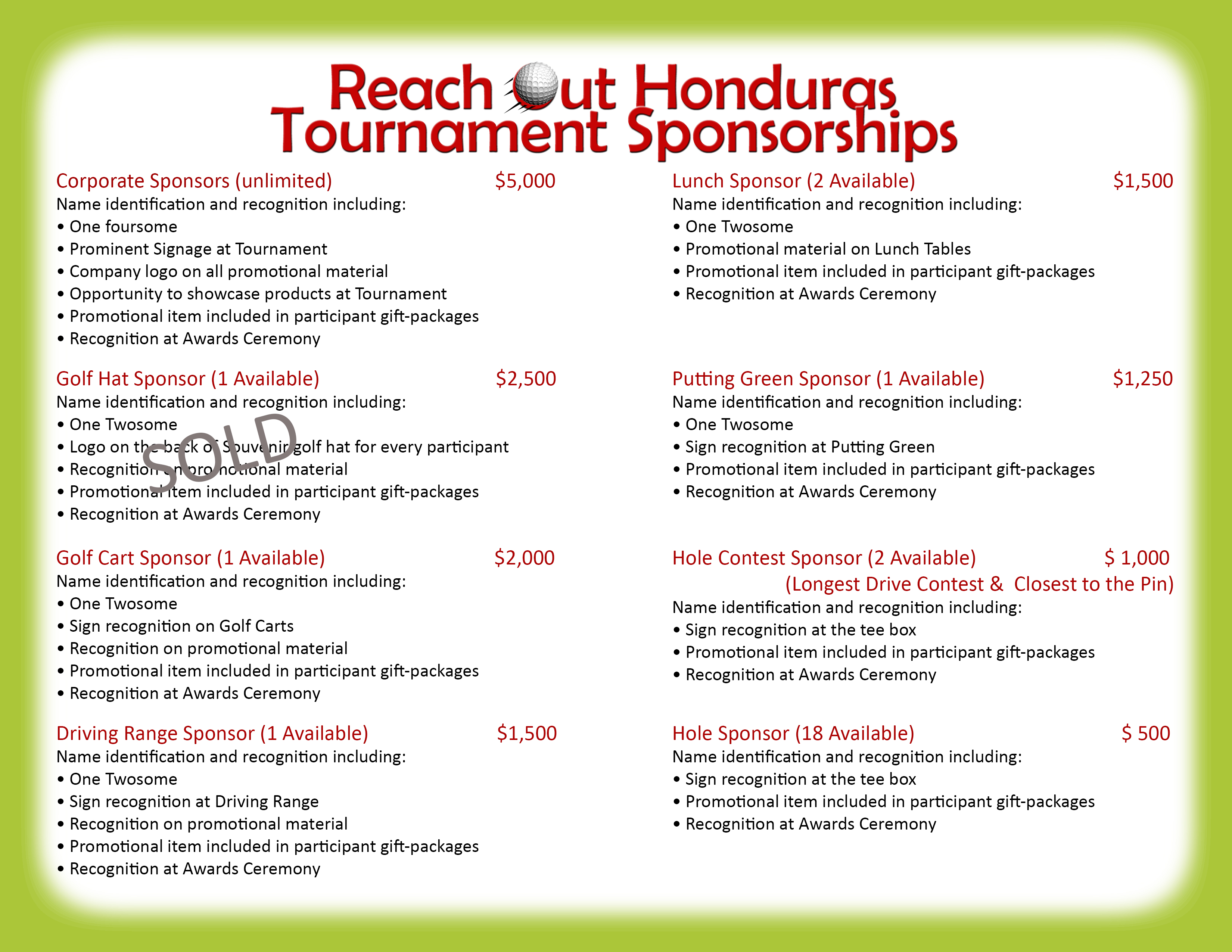 Reach Out Honduras 5th Annual Golf Tournament logo