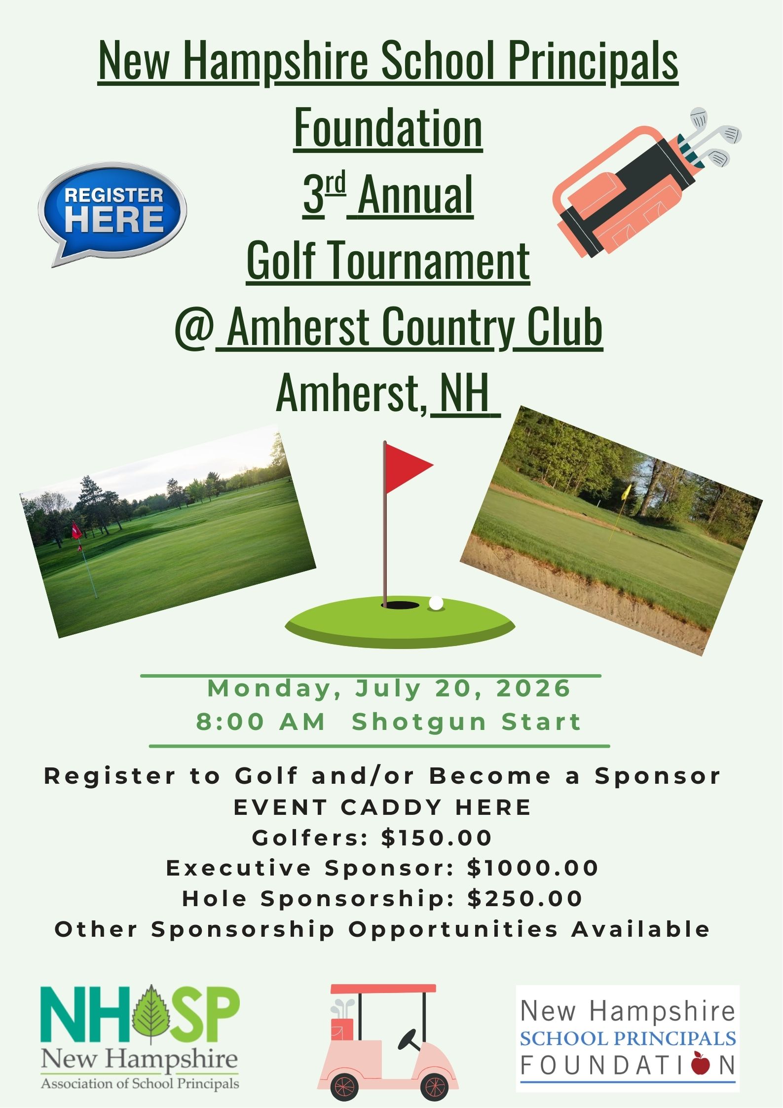 2026 New Hampshire School Principals Foundation Golf Tournament logo