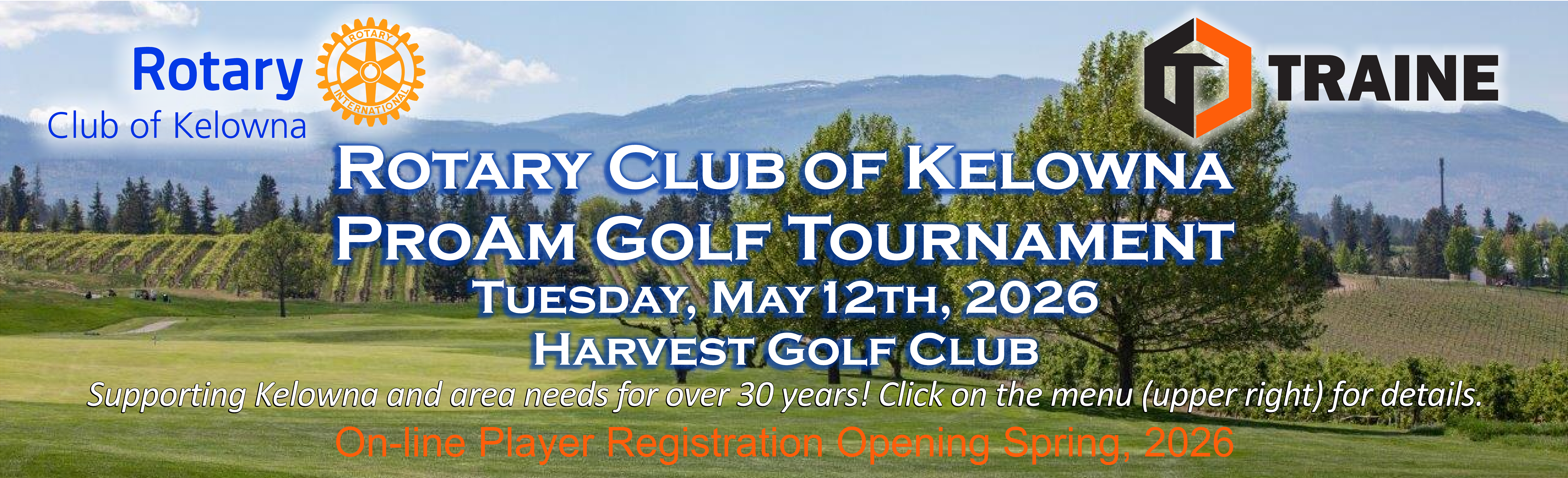 Traine Foundation / Rotary Club of Kelowna Pro-Am Golf Tournament 2026 logo