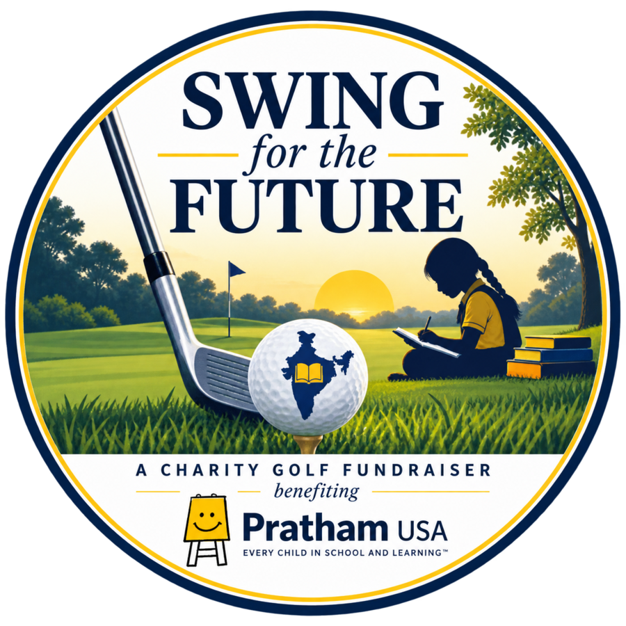 Swing for the Future – Pratham USA Charity Fundraiser logo